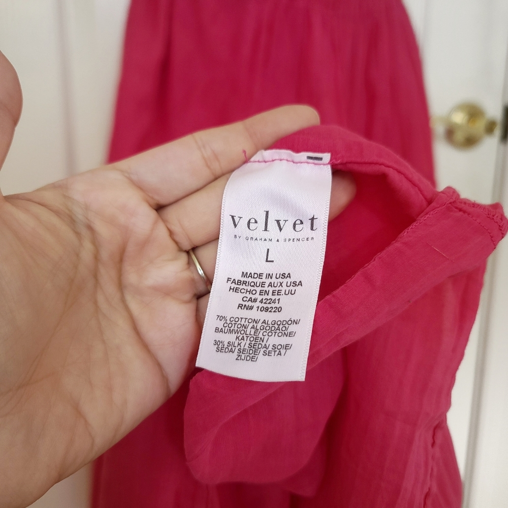 Velvet by Graham & Spencer | Crista One Shoulder Puff Sleeve Cutout Dress Large - Picture 5 of 8
